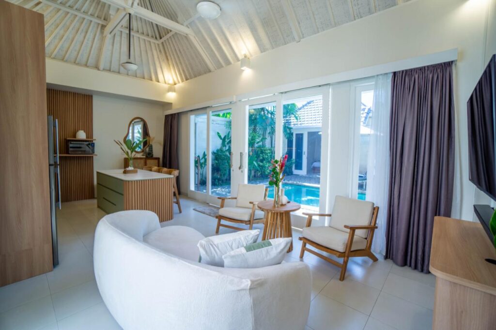 Sanur villa with private pool terrace view